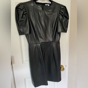THML Black Faux Leather Dress